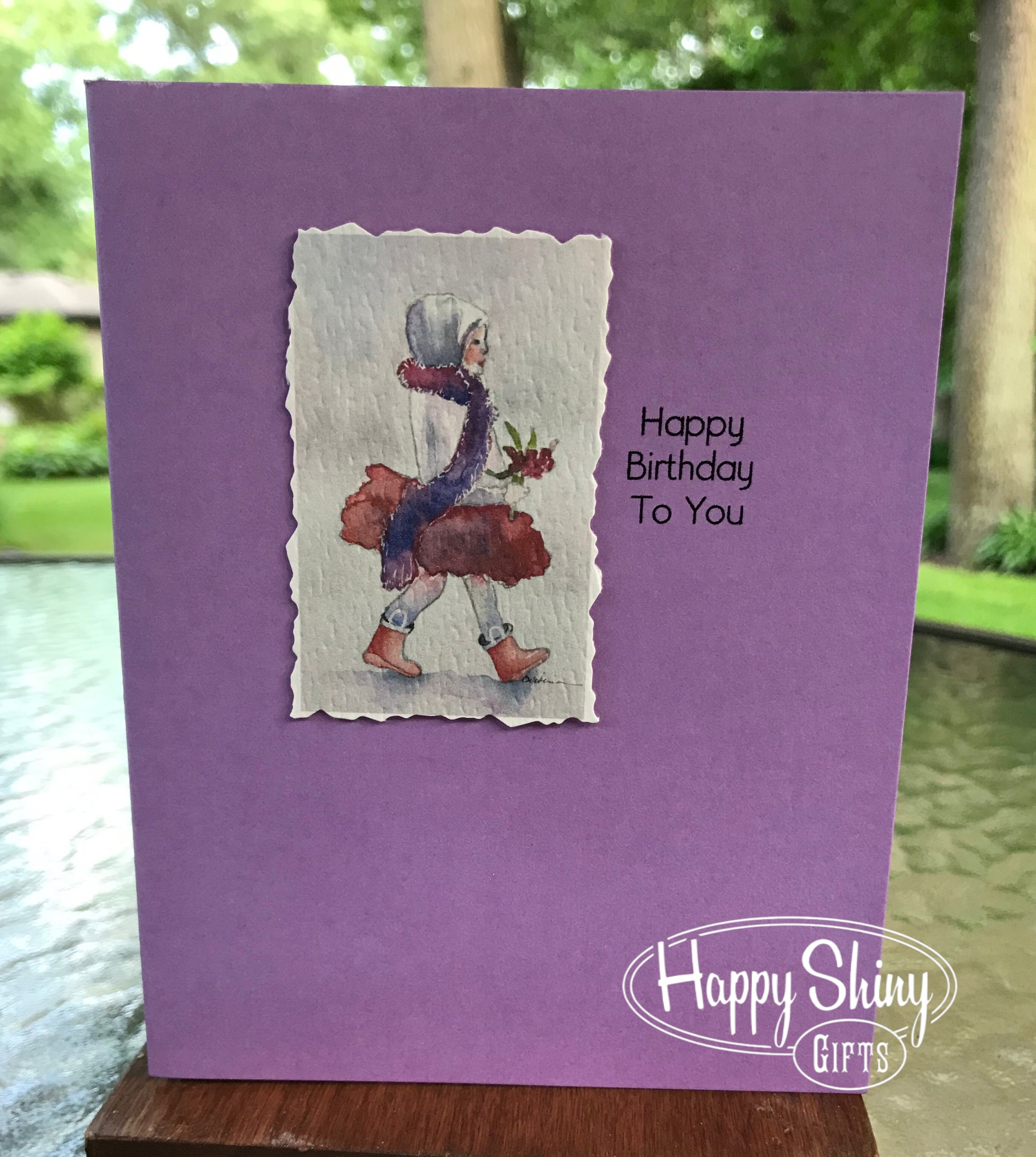Lavender Happy Birthday Greeting Card $5.00